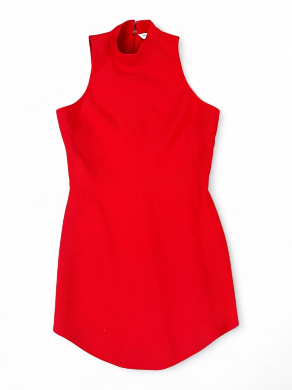 Amanda Uprichard Red Sleeveless Mock Neck Midi Dress Sz S